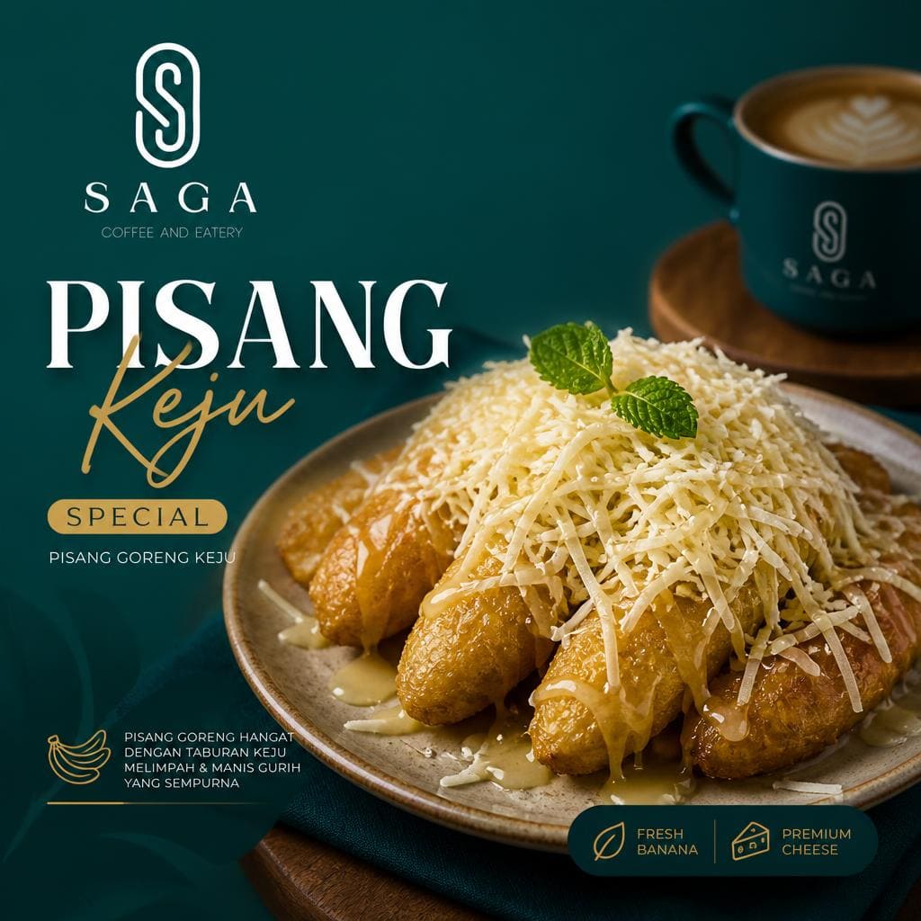 Pisang Keju menu Saga Coffee House